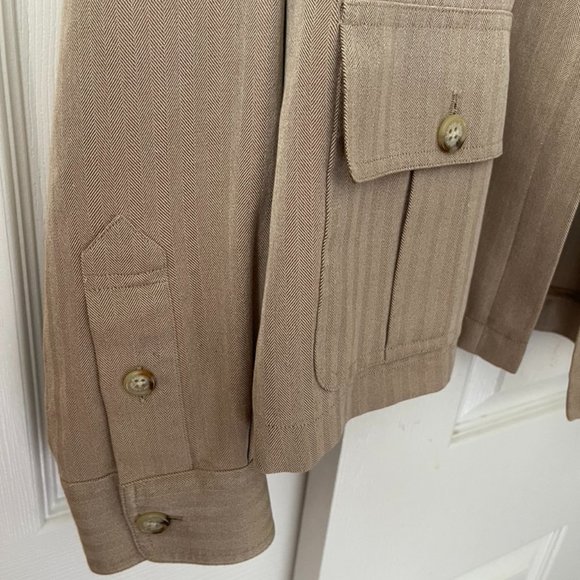 Ralph Lauren | Lightweight Silk Tan Jacket - Picture 6 of 12